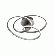 Gea Luce Diva - Plafonnier LED 40W dimmable - Aluminium titane, lumière chaude 3000K, 2500lm, diffuseur en silicone - DIVA P/P - TITANIO