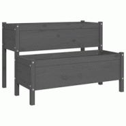 Helloshop26 - Jardinière bac lit surélevé plantes fleurs terrasse jardin 110 x 84 x 75 cm bois massif de pin gris 02_0037390 - 3000217770762 Helloshop26 - Jardinière bac lit surélevé plantes fleurs terrasse jardin 110 x 84 x 75 cm bois massif de pin gris 02_0037390 - 3000217770762