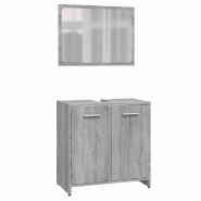 Helloshop26 - Meuble de salle de bain spacieux élégant rangement 60 x 33 x 61 cm en bois d'ingénierie sonoma gris 02_0048181 - gris Bois massif 300