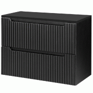 Helloshop26 - Meuble sous lavabo salle de bain rangement design avec 2 tiroirs 81 x 60 x 40 cm noir - noir métal 3000224990177