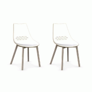 LOT DE 2 CHAISES JAM W  NOUGAT PIÉTEMENT FRÊNE NATUREL