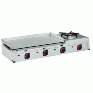Mastro Plan de cuisson gaz combinée avec 1 brûleur et plaque à grillades 3 zones 1225x480x270 mm - VIRTUS - inox MLP01G111080