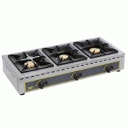 Réchaud gaz Roller Grill 3 feux GST 21 - inox - 7+7+7 kW - compact avec thermocouples de sécurité Réchaud gaz Roller Grill 3 feux GST 21 - inox - 7+7+7 kW - compact avec thermocouples de sécurité