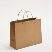 Sac luxe métallisé laiton poignées cordelières 32x13x26cm - par 12