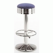 Tabouret de bar C Gizeh [C] - assise fixe rembourrée - châssis chromé