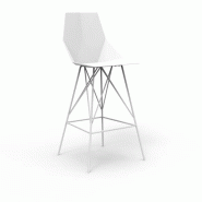 Tabouret de bar H111cm pied inox FAZ - blanc