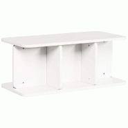 VidaXL Table basse Blanc 80 x 39,5 x 33,5 cm Bois massif en pin Modèle Eclipse Chic - 873521