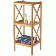 WellHome - Étagère à 3 niveaux en bambou 36,x33x85cm - marron Bambou WH17004