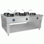 Wok à gaz 6 brûleurs + robinet eau - 84 kW