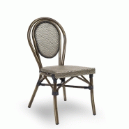 Chaise de terrasse boulevard - textilène noyer & doré