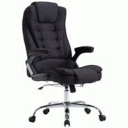 CLP Fauteuil de chef Thor en tissu Noir - noir textile 192149501 CLP Fauteuil de chef Thor en tissu Noir - noir textile 192149501