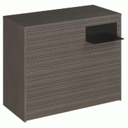 Comptoir Vertigo H T04noir spl.Droit L120cm 2tabl.Couliss.4tab.Amovib.Noyerfo