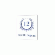 DECOHO Numéro de maison extérieur personnalisable - Plaque Dibond blanc - Pictogramme bleu, modèle Luxury - 20x20 cm, épaisseur 3 mm, 4 types de f DECOHO Numéro de maison extérieur personnalisable - Plaque Dibond blanc - Pictogramme bleu, modèle Luxury - 20x20 cm, épaisseur 3 mm, 4 types de f