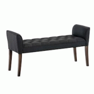 Décoshop26 - Banc banquette capitonné en tissu gris foncé avec pieds en bois marron foncé largeur 133cm BAN10091 - marron 3000418672636 Décoshop26 - Banc banquette capitonné en tissu gris foncé avec pieds en bois marron foncé largeur 133cm BAN10091 - marron 3000418672636