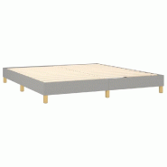 Décoshop26 - Sommier à lattes sur pieds cadre de lit 160x200 cm tissu gris clair TDL0207187 - gris 3001171288003