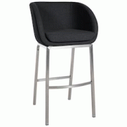 Décoshop26 - Tabouret de bar x1 dossier arrondi en feutrine anthracite quatre pieds en acier inoxydable 10_0005364 - 3000252603988 Décoshop26 - Tabouret de bar x1 dossier arrondi en feutrine anthracite quatre pieds en acier inoxydable 10_0005364 - 3000252603988