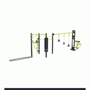 Gamme stations COMBO - Portique combo avec TRX, chaise romaine, battle rope et sac de frappe Gamme stations COMBO - Portique combo avec TRX, chaise romaine, battle rope et sac de frappe