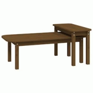 Helloshop26 - Ensemble de tables basses lot de 2 bois massif de pin marron 02_0042135 - 3000213669107 Helloshop26 - Ensemble de tables basses lot de 2 bois massif de pin marron 02_0042135 - 3000213669107