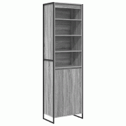 Helloshop26 - Lot de 2 armoires hautes rectangulaires modernes salon 60 x 36 x 200 cm en bois d'ingénierie gris sonoma 02_0056100 - gris Bois massif