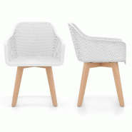 Helloshop26 - Lot de 2 Chaises de Salle à Manger en PP 57 x 56 x 75 cm dossier ergonomique design moderne ambiance contemporaine en 20_0018790 - 3000