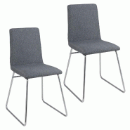 Helloshop26 - Lot de 2 chaises de salle à manger modernes 52 x 47 x 88 cm dossier pliable assise confort finition en métal tissu 20_0012432 - métal