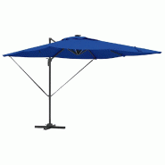 Helloshop26 - Parasol déporté rectangulaire 286 x 284 x 270 cm style moderne pratique jardin terrasse en aluminium bleu azure 02_0058696 - bleu alum