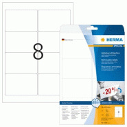 HERMA 200 étiquettes blanches Movables®, format 96 x 63,5 mm (25 feuilles A4 / cdt) - 4350