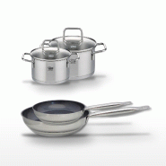 Lot 2 Poêles 24/28cm Elo Profi Therm Platinum et 2 Faitouts 12/14cm Elo - gris inox 3176239952377