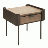 Mauro Ferretti Table Basse Toronto 60X60X41 Cm En Sapin Et Fer, Coloris Gris Et Marron, Avec 2 Tiroirs - Style Moderne Et Fonctionnel - 1427710000