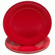 ProNappe Pro Nappe - Réf. 79215i - 20 Assiettes - diamètre 23 cm - carton - rouge - 3281510792150