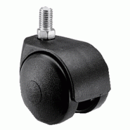 Roulette twiny double galet noire à tige fileté pivotante m8 50mm - GUITEL HERVIEU - 727413 - 867361 Roulette twiny double galet noire à tige fileté pivotante m8 50mm - GUITEL HERVIEU - 727413 - 867361