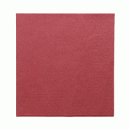 Serviette ouate 2 plis avec bord en relief bordeaux 39x39cm - par 1600
