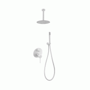 STELLAMEUBLES Ensemble de douche monocommande encastré Thalos Blanc Mat - 8435668012713