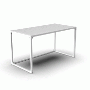 Table GILKIT structure et plateau 2mm en métal blanc 120x60x65 cm
