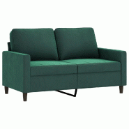 VidaXL Canapé à 2 places Vert foncé 120 cm Velours Modèle Kermontix - 359191
