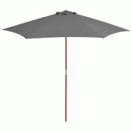 VidaXL Parasol d'extérieur avec mât en bois 270 cm Anthracite Modèle Ventura Nord - 44515