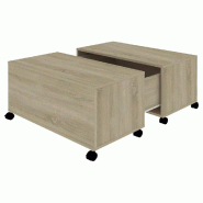 VidaXL Table basse chêne sonoma 75x75x38 cm bois d'ingénierie Modèle Atlas Infinite Nova - 806870
