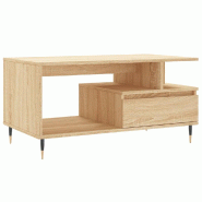 VidaXL Table basse Chêne sonoma 90x49x45 cm Bois d'ingénierie Modèle Atlas Creator - 831015