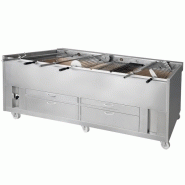 Barbecue portugais professionnel rotatif - l2900 x p900 x h900 mm - 11 grilles - 180w