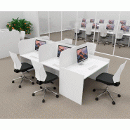 Bureau de call center version double 5 personnes avec poste pour superviseur. - Blanc, 5 places