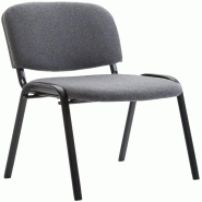 Décoshop26 - Chaise visiteur empilable zone d'attente en tissu gris piètement à 4 pieds en métal noir 10_0003398 - gris métal 3000251562804
