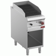 Diamond - Grill pierre de lave, module 1/2, grille "2 faces" en fonte, armoire ouverte - réf. G9/GPLA4-ZN - gris AKS-G9/GPLA4-ZN