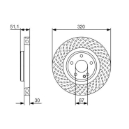 Disque de frein Bosch 0986479A59 - ventilé - côté avant Disque de frein Bosch 0986479A59 - ventilé - côté avant