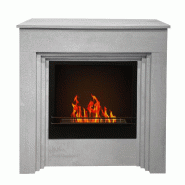 Divina Fire Cheminée au bioéthanol au sol BELLINI en bois effet Ciment Made in Italy L96 x P35 x H96 - gris 8056157806295