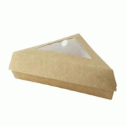 ECOLOMIQUE - 50 Pcs - Boîte pâtissière triangulaire - Carton brun, 15,5 x 13 x 4,5 cm, avec fenêtre - ECO209PATTRIBR - transparent en carton ECO20 ECOLOMIQUE - 50 Pcs - Boîte pâtissière triangulaire - Carton brun, 15,5 x 13 x 4,5 cm, avec fenêtre - ECO209PATTRIBR - transparent en carton ECO20