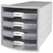 HAN Module de rangement IMPULS 2.0 Trend Colour, 4 tiroirs A4+, coloris gris clair/fumé - 1013-63