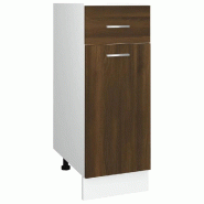 Helloshop26 - Armoire à tiroirs design optimisée rangement 30 x 46 x 81 cm en bois d'ingénierie chêne brun 02_0048189 - Bois massif 3000235153233