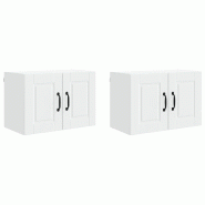 Helloshop26 - Lot de 2 armoires murales de cuisine modernes 60 x 31 x 40 cm rangement pratique design en bois d'ingénierie blanc 02_0054262 - blanc B