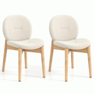 Helloshop26 - Lot de 2 chaises de salle à manger 50 x 60 x 84 cm siège incurvé et confort optimal style rustique en bois de 20_0011737 - Bois massi
