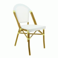 Ligne chr biarritz chaise - ecru - blanc métal MCH-700176-ECRU Ligne chr biarritz chaise - ecru - blanc métal MCH-700176-ECRU